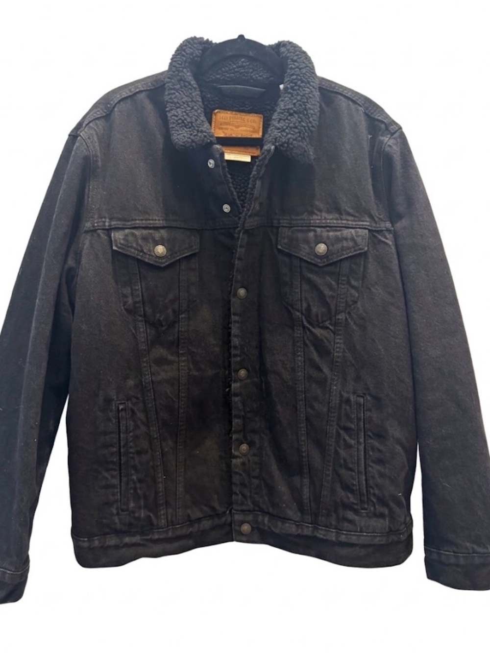 Levi's Black Sherpa Collar Denim Jacket